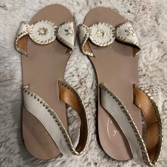 Jack Rogers cream and gold sandals - Picture 3 of 5